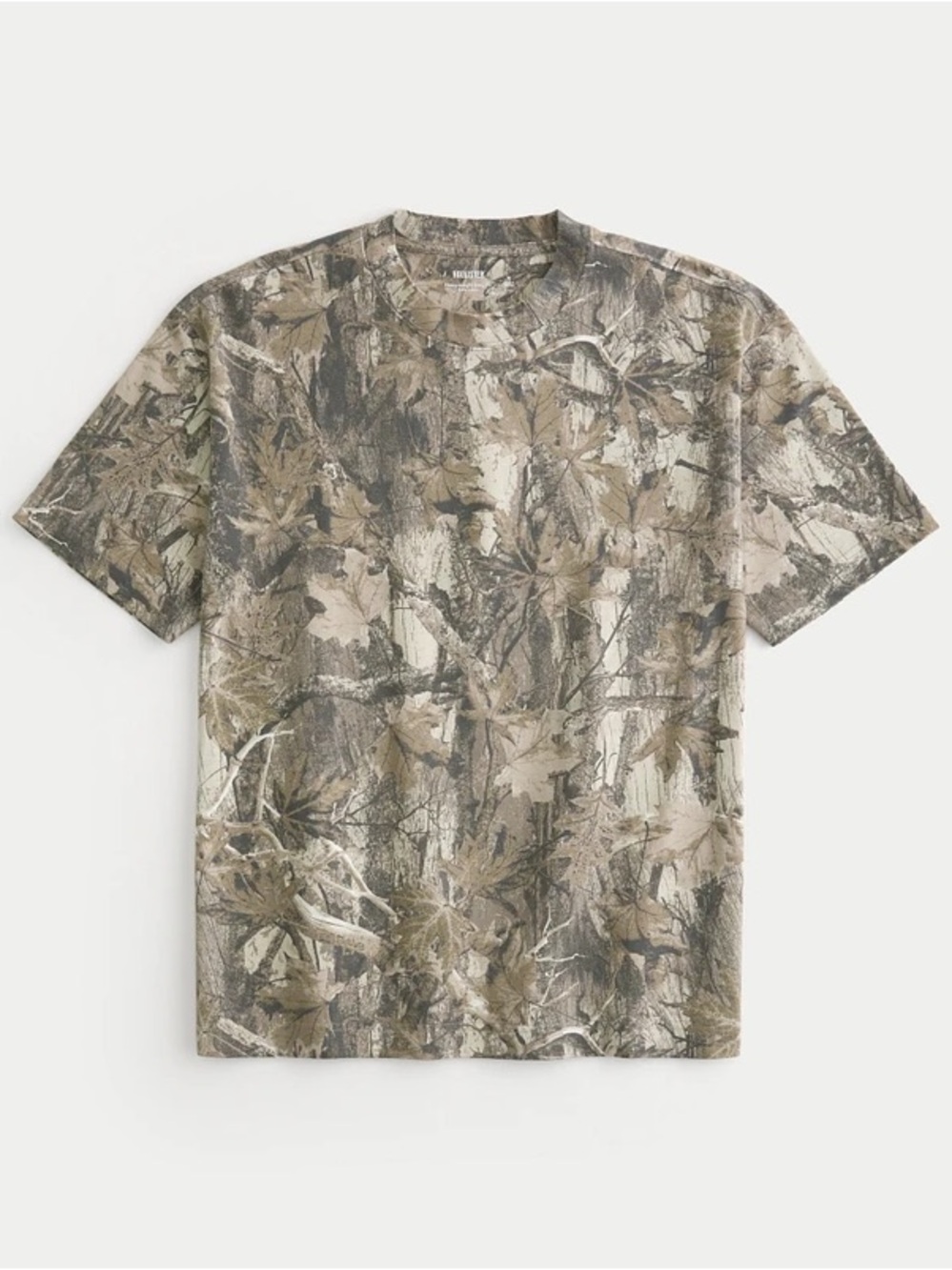 Hollister Men's Short-Sleeve Camo Print Tee in Olive and Tan